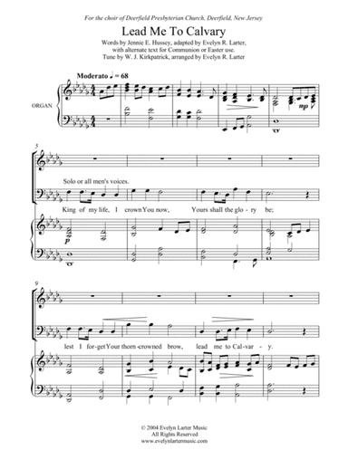 Lead Me To Calvary (arr. Evelyn Larter Music)