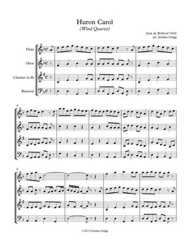 Huron Carol (Wind Quartet) (arr. Jordan Grigg)