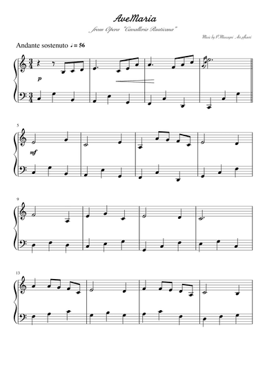 "Ave Maria" (Cdur)  (arr. pfkaori)