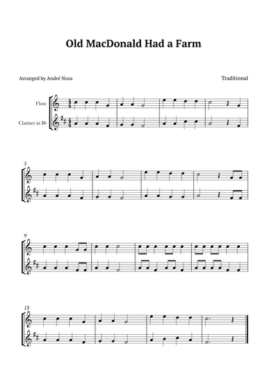 Old MacDonald Had a Farm (arr. André Nusa)
