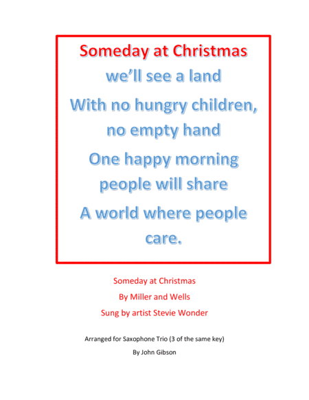 Someday At Christmas (arr. John Gibson)