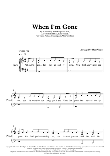 When I'm Gone (arr. Mark Waters)