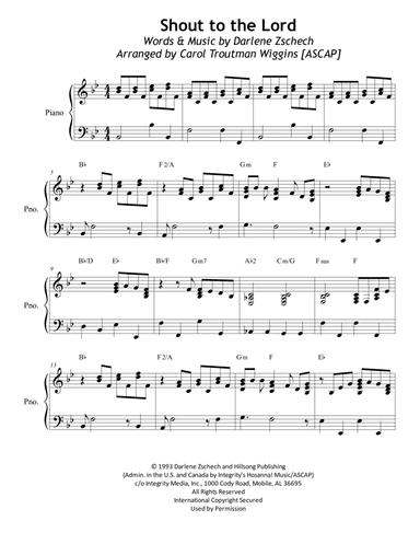 Shout To The Lord (arr. Carol Troutman Wiggins)