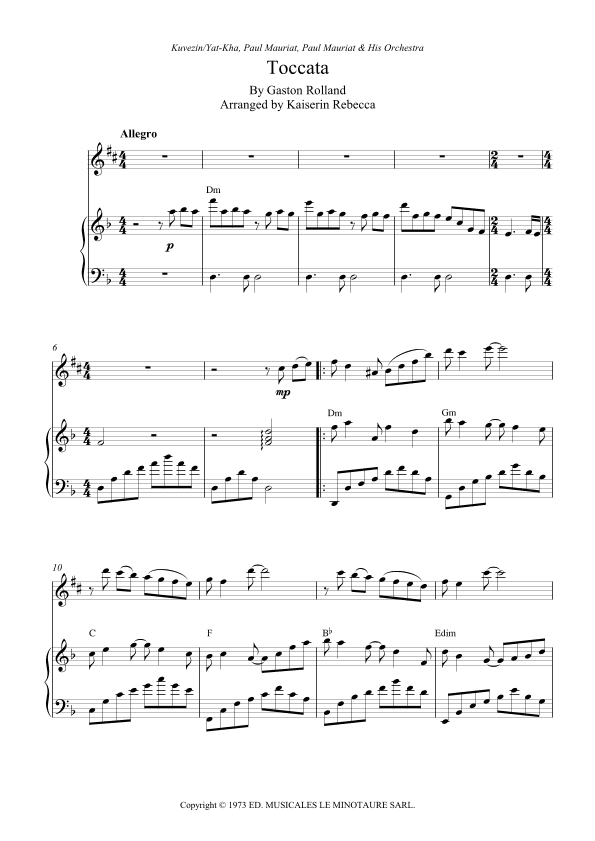 Toccata (arr. Kaiserin Rebecca)