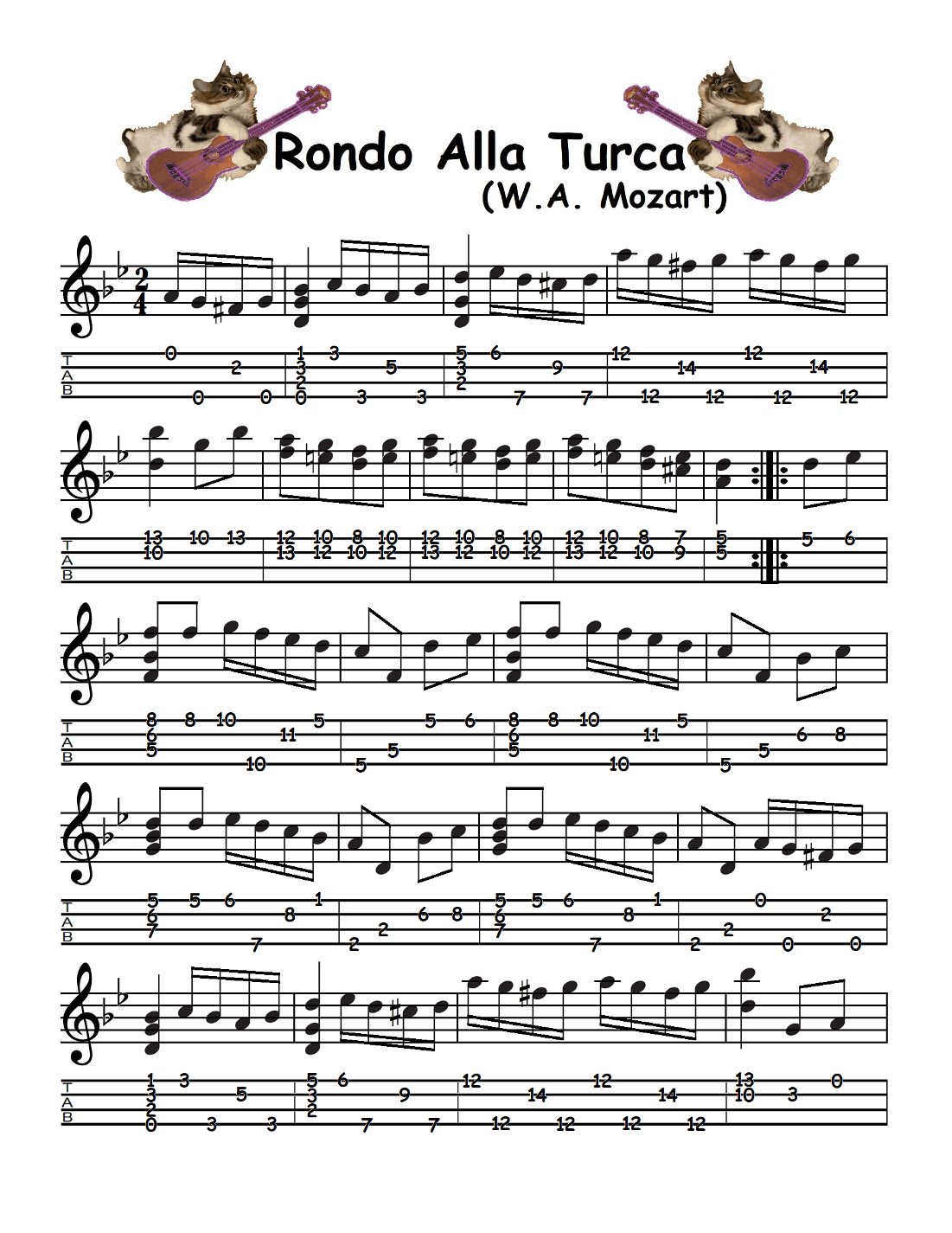 Rondo Alla Turca for Solo Ukulele (arr. Joshua Hollingsworth)