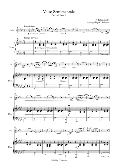 Valse Sentimentale Op.51, No. 6 (arr. C. Peinado)