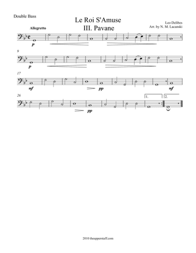 Le Roi S'Amuse Pavane (arr. Nick Lacanski)
