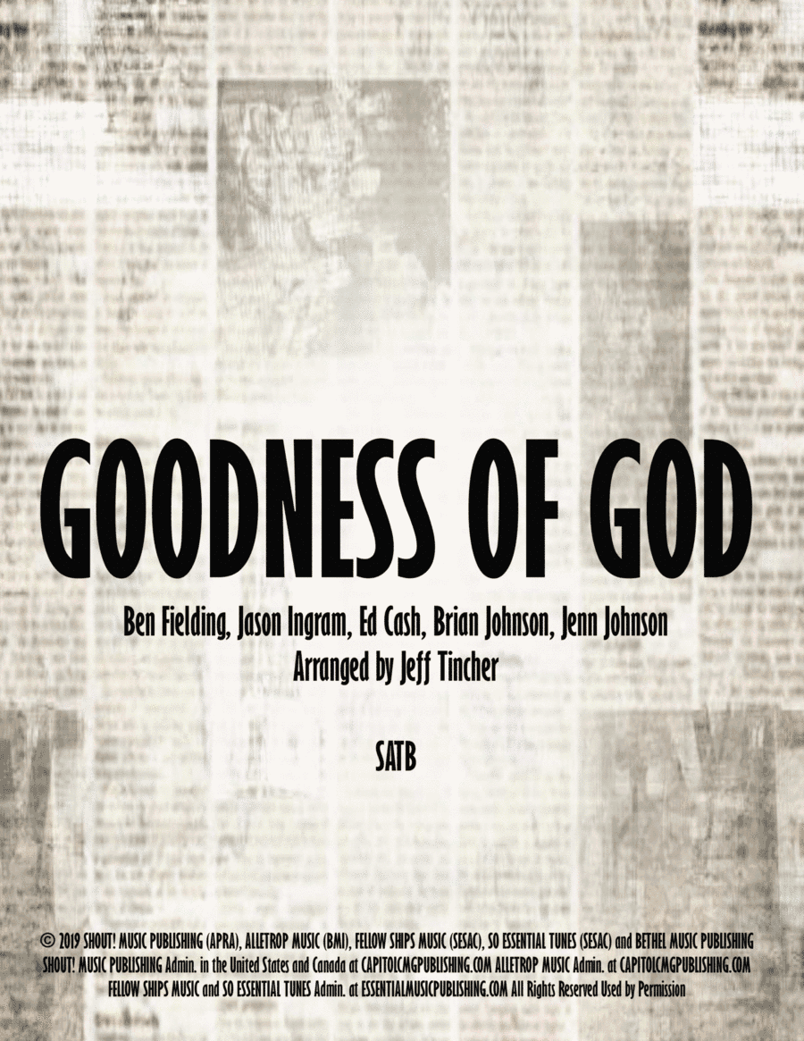 Goodness Of God (arr. Jeff Tincher)