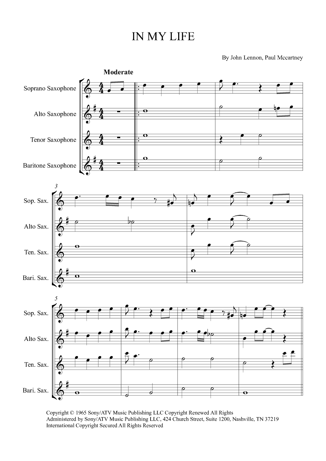 In My Life (arr. Alex Nunes Rodrigues)