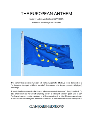 The European Anthem (Full Orchestra) (arr. Colin Kirkpatrick)