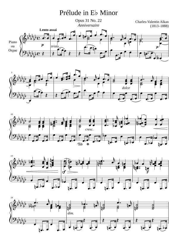 Prelude Opus 31 No. 22 in Eb Minor (arr. Zachary Corbett)