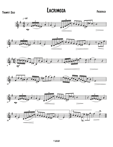 Lacrimosa (Trumpet solo with piano accompaniment)