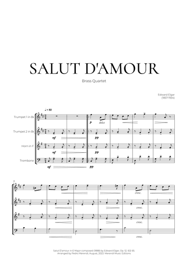 Salut D’amour (Brass Quartet) - Edward Elgar (arr. Pedro Merendi)