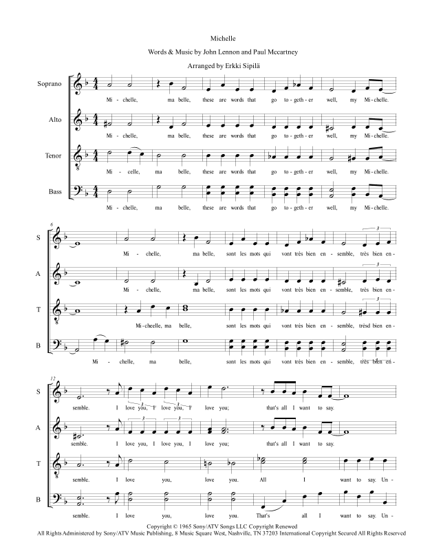 Michelle (arr. Erkki Sipilä)