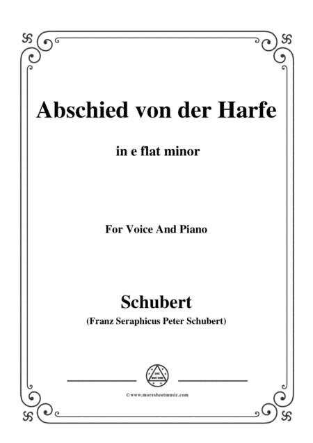 Schubert-Abschied von der Harfe,in e flat minor,for Voice&Piano (arr. MSM)