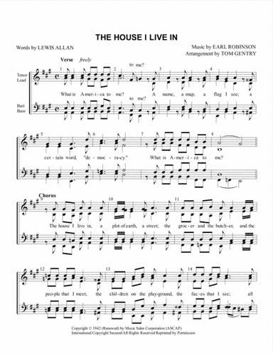 The House I Live In (arr. Tom Gentry)