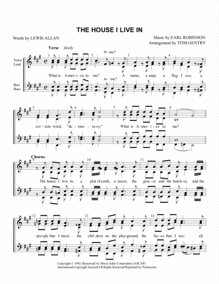 The House I Live In (arr. Tom Gentry)