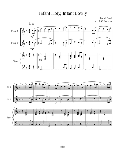 Infant Holy, Infant Lowly (Flute Duet with Piano Accompaniment) (arr. B. C. Dockery)