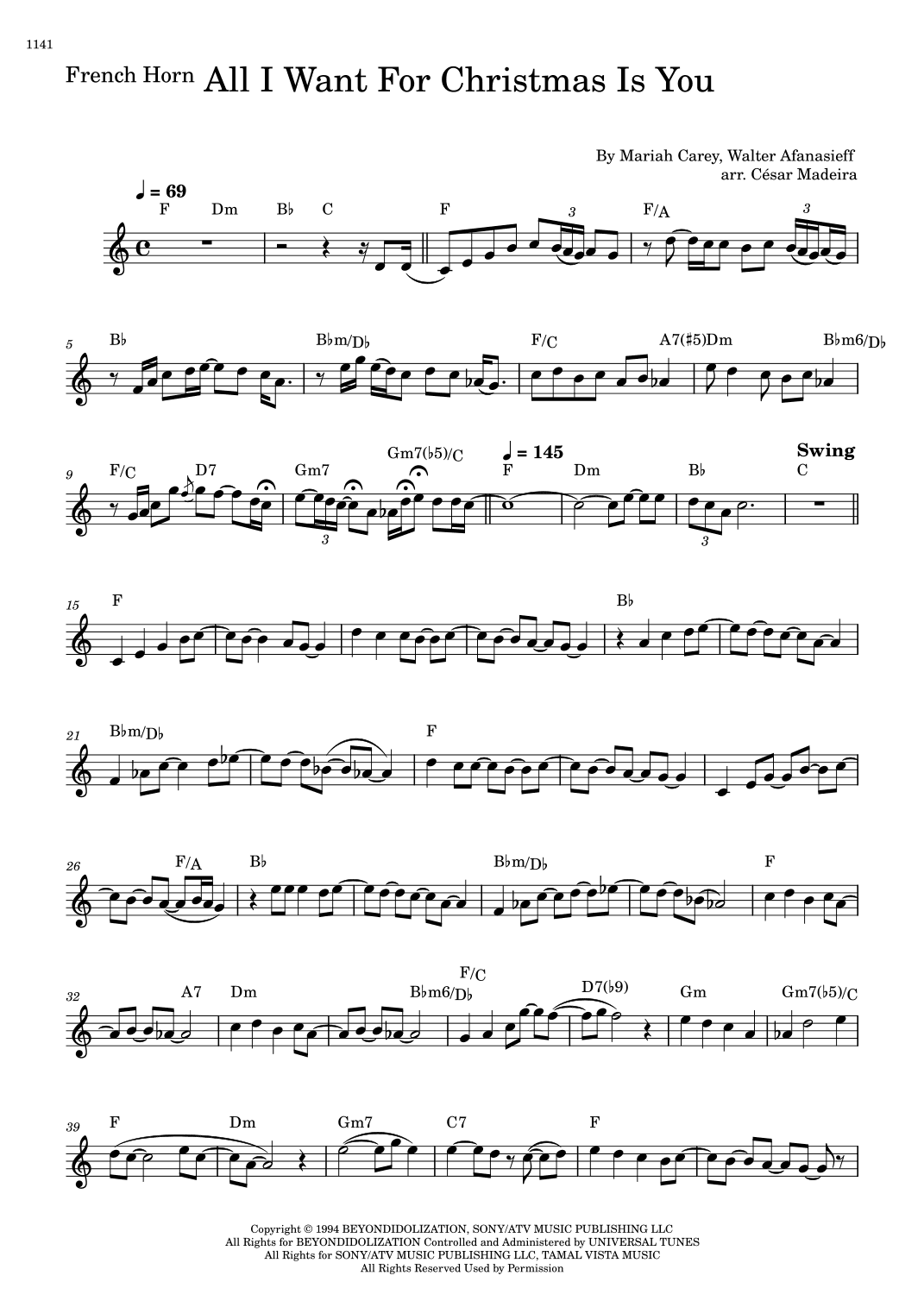 All I Want For Christmas Is You (arr. César Madeira)
