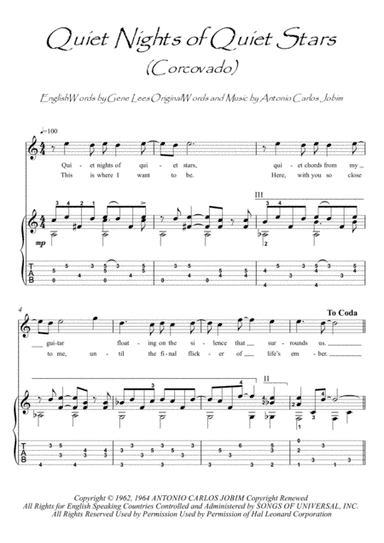 Quiet Nights Of Quiet Stars (Corcovado) (arr. PianoSheetNow)