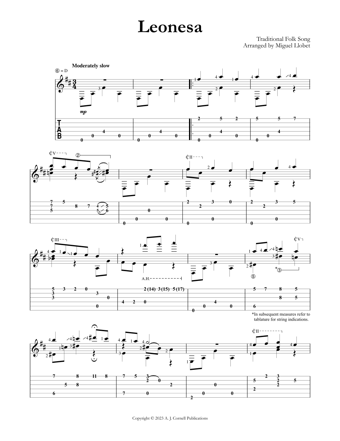 Leonesa (arr. Miguel Llobet)