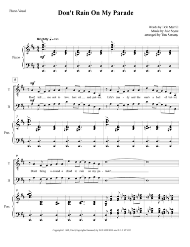 Don't Rain On My Parade (arr. Tim Sarsany)