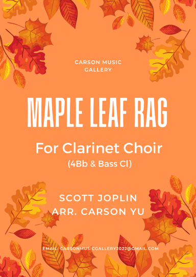 Maple Leaf Rag - for Clarinet Quintet (4Bb & Bass Clarinet) arr. Carson Yu (arr. Carson Yu)