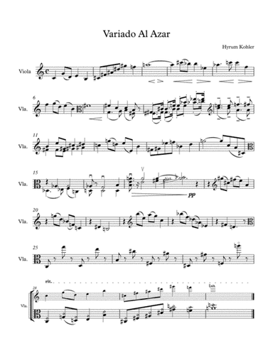 Variado al Azar, for Viola Alone