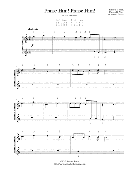 Praise Him! Praise Him! - for very easy piano (arr. Samuel Stokes)