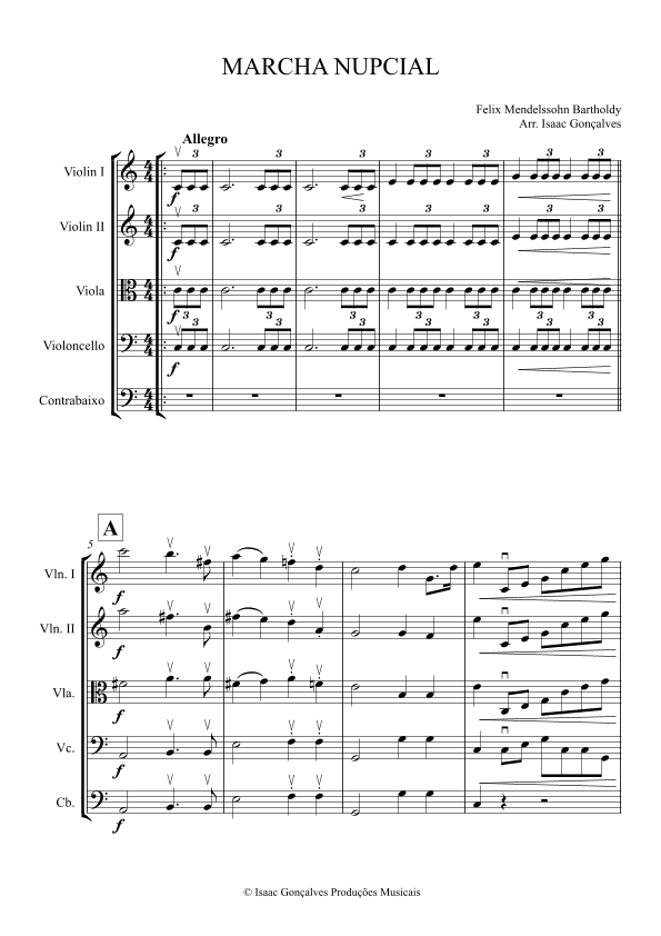 WEDDING MARCH (arr. Isaac Gonçalves)