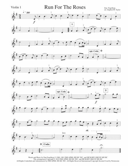 Run For The Roses (arr. Stephen M. Taylor)