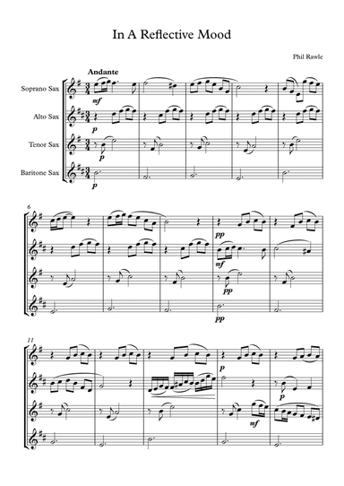 In A Reflective Mood - Saxophone Quartet