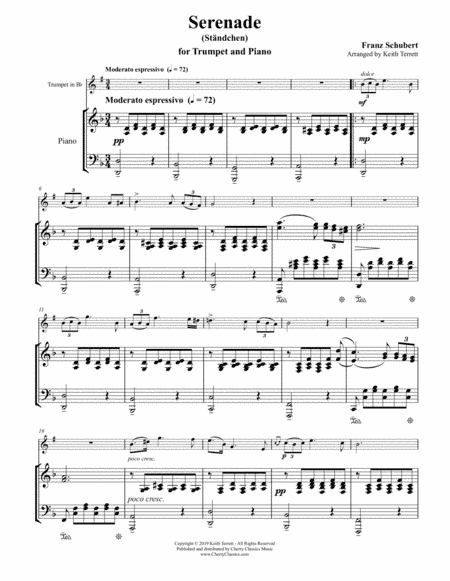 Serenade (Ständchen) for Trumpet in B-flat and Piano (arr. Terrett, Keith)