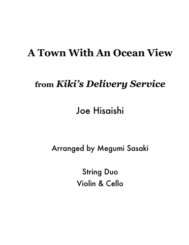 Kiki's Delivery Service (on A Clear Day) (arr. Megumi Sasaki)