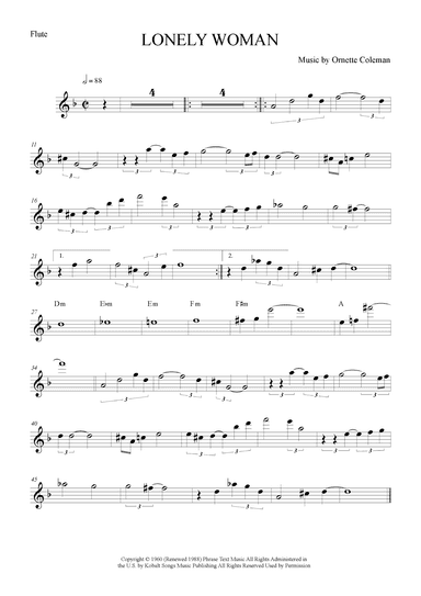 Lonely Woman (arr. The Sheet Music Library)
