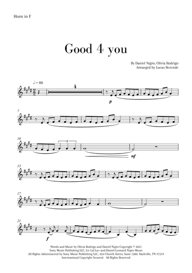 Good 4 U (arr. Lucas Rezende)