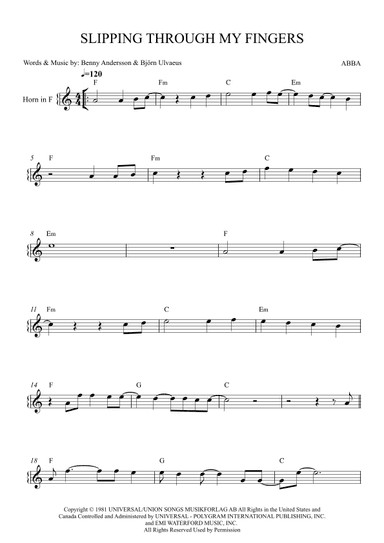 Slipping Through My Fingers (arr. Karen Gueiros)