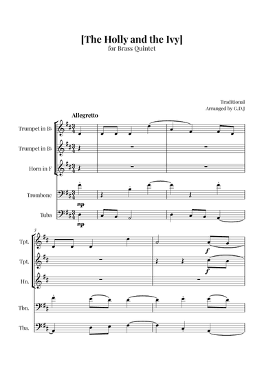 The Holly and the Ivy (arr. GDJ)