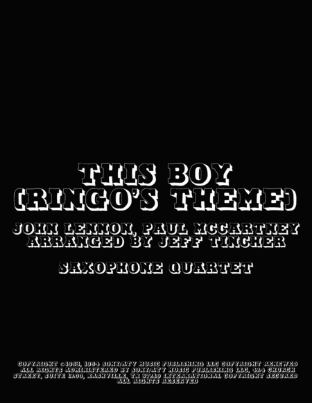 This Boy (ringo's Theme) (arr. Jeff Tincher)