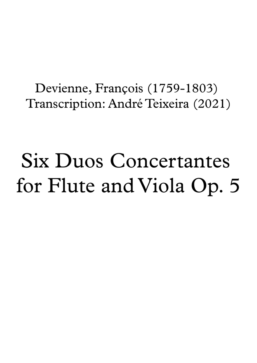 Six Duos Concertantes for Flute and Viola - Viola part (arr. André Teixeira)