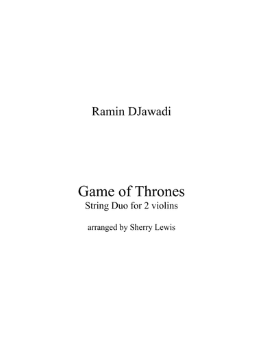 Game Of Thrones (arr. Sherry Lewis Publishing)