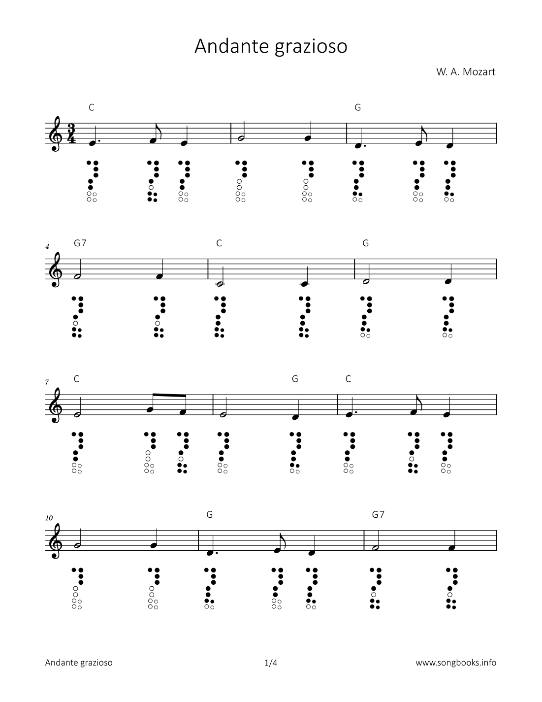 Andante grazioso (arr. songbooks.info)