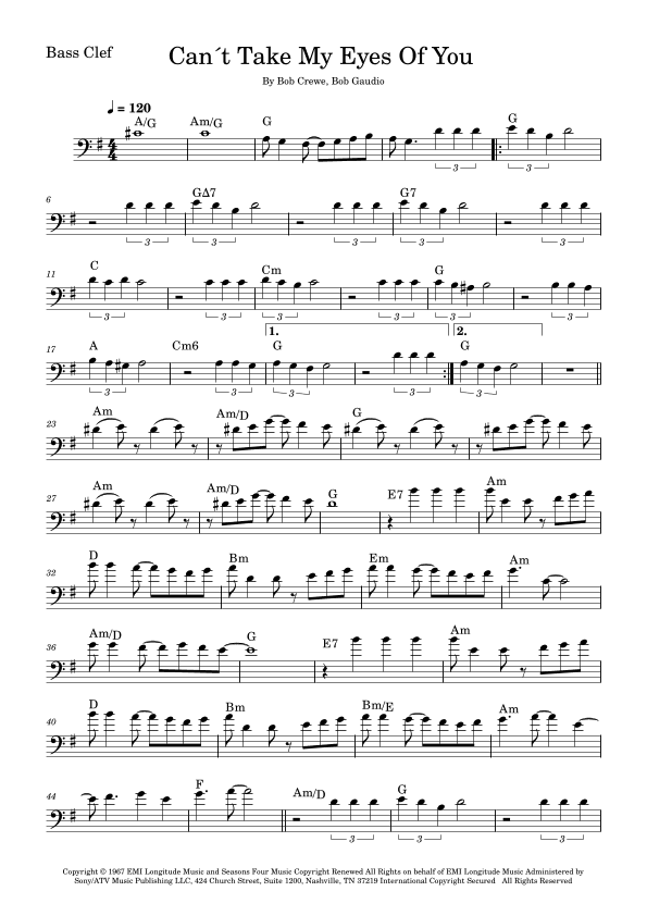 Can't Take My Eyes Off Of You (arr. Fabio Eduardo de Oliveira)