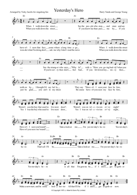 Yesterday's Hero (arr. Vicky Jacobs)