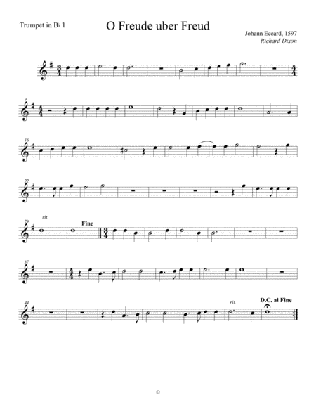 O Freude uber Freud-first trumpet (arr. J. Richard Dixon)