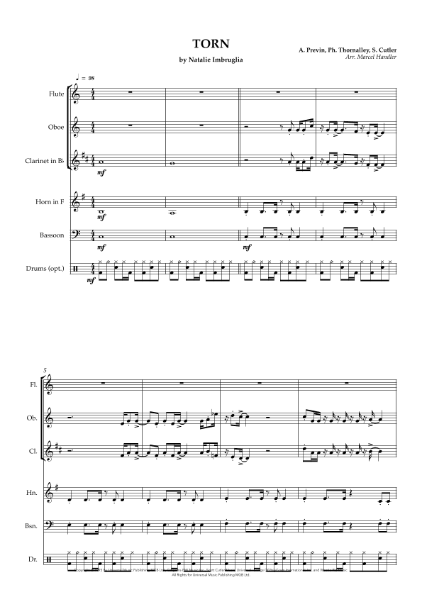 Torn (arr. Marcel Handler)