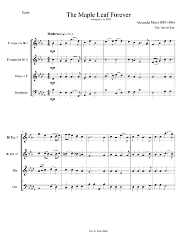The Maple Leaf Forever (for brass quartet)