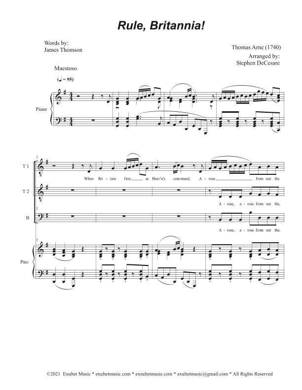 Rule, Britannia! (TTB) (arr. Stephen DeCesare)