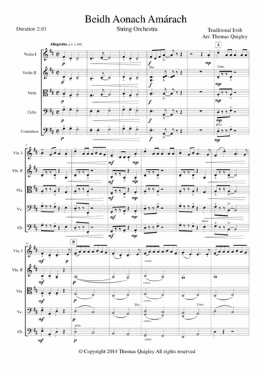 Beidh Aonach Amárach (arr. Thomas Quigley)