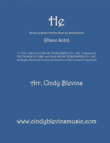 He (arr. Cindy Blevins)